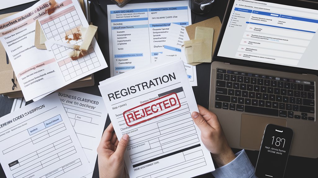 sam registration purpose errors